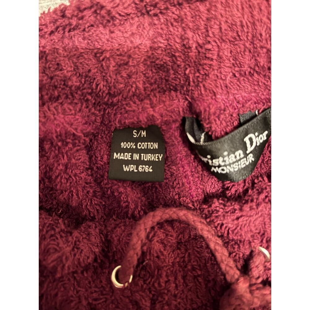 VTG Christian Dior Monsieur Soft Terry Cloth Lounge Shorts Burgandy S/M WPL 6764 - Picture 6 of 9